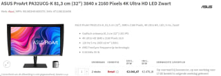 ASUS ProArt PA32UCG-K 32" monitor voor €2470,18