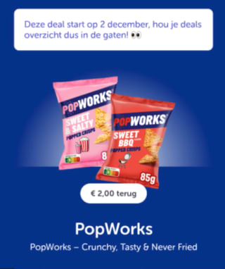 Popworks 2 euro cashback ( 85 gram Sweet salty of Sweet Barbecue )