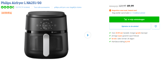 PHILIPS 2000 Series NA231/00 XL Heteluchtfriteuse voor €89,99 bij Coolblue