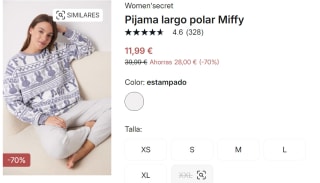 Pijama largo polar Miffy para Mujer por 11.99€