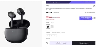 Xiaomi Buds 3 con Bluetooth 5.2 - Microfono Integrado - Autonomia hasta 7h - Resistencia al Agua IP55 por 25.2€
