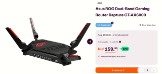 ASUS ROG Rapture GT-AX6000 - Draadloze router voor €159,95 bij Ibood