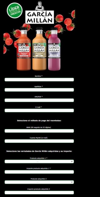 6.000 reembolsos en gazpacho y salmorejo García Millán