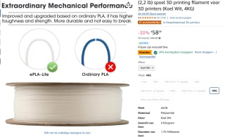 4 KG eSun PLA Filament voor €46,47 bij Amazon