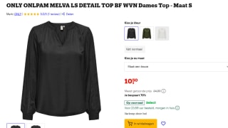Only blouse voor €10,50 bij Bol
