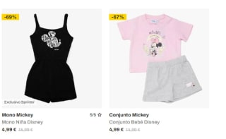 Recopilación ropa Disney desde 1,99€