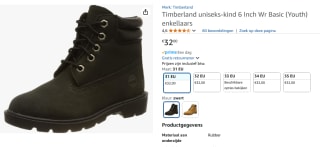 Timberland 6 Inch kids Wr Basic boots voor €32 bij Amazon
