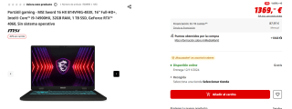 Portátil gaming MSI Sword 16 HX B14VFKG-483X, Intel Core i9-14900HX, 32GB RAM, 1 TB SSD, GeForce RTX 4060 por 1.067,82€