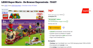 LEGO Super Mario De Bowser Exprestrein (71437) voor €74,99 bij Bol