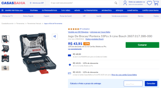 Jogo De Brocas da Bosch com 33Pcs X-Line - R$ 43,91