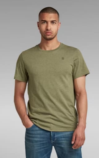 G-Star Base-S T-shirt Sage Heather voor €11,98 dmv code bij G-Star