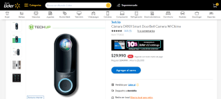 Cámara DR101 Smart DoorBell Camera W/Chime por $29.990
