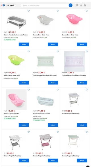 -15% Bañeras y Cambiasores de Bebé en Carrefour.