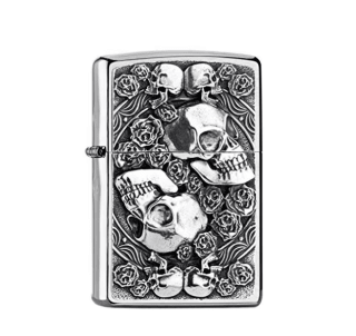 Mechero Zippo Collection 2019 Diseño Calavera y Rosas plateado por 39,25€