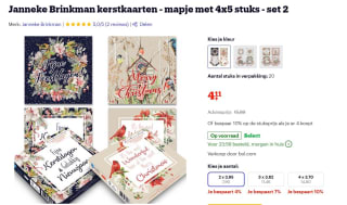 Diverse Kerstkaarten 20 stuks vanaf €3,93 bij Bol.com