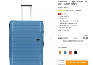 Human Nature Narbonne 2.0 large – Koffer 105 liter – voor €87,20 bij de ANWB
