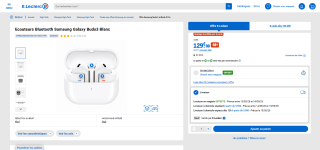 Ecouteurs Bluetooth Samsung Galaxy Buds3 Blanc à 129€