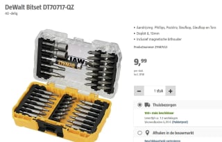 DeWALT DT70717-QZ bitset in Tough Case 40-delig voor €9,99 bij Bauhaus