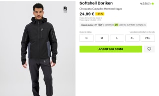 Chaqueta Capucha Hombre Softshell Boriken por 24.99€