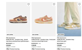 Diverse Nike Dunk sneakers vanaf €47,96 dmv code bij Zalando