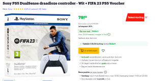 FIFA 23 (digital) + PS5 DualSense Wit voor €79,99 bij Bol.com