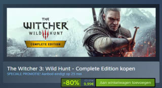The Witcher 3: Wild Hunt - Complete Edition voor €9,99 via Steam