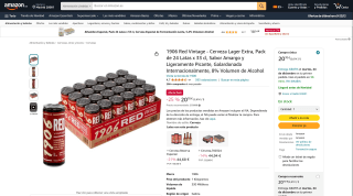 1906 Red Vintage cerveza lager extra pack de 24 latas x 33 cl por 20,70€