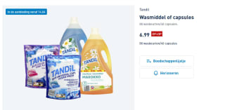 Tandil Wasmiddel of capsules 80 wasbeurten/40 capsules voor €6,99 bij de Aldi