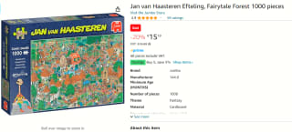 Jan van Haasteren Efteling Sprookjesbos puzzel - 1000 stukjes voor €15,19 bij Amazon