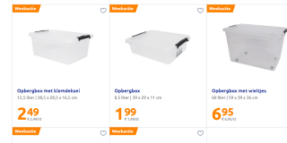 Diverse Opbergboxen vanaf €1,99 bij de Action