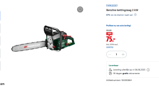 PARKSIDE® Benzine kettingzaag Vermogen 2 kW (2,72 pk) voor €75 in de Lidl webshop