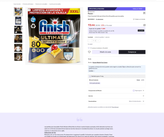 80 Unidades Finish Powerball Ultimate Infinity Shine por solo 13,99€