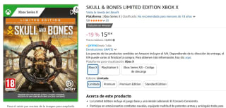 Juego Skull & Bones Limited Edition Xbox por 15,30€
