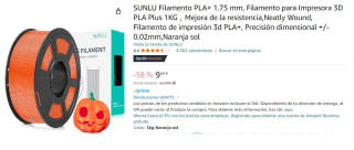 Filamento PLA+ 1.75 mm, Filamento para Impresora 3D PLA Plus 1KG，Mejora de la resistencia,Neatly Wound por 9.99€