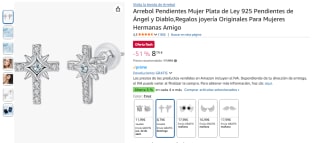 Arrebol Pendientes Mujer Plata de Ley 925 Pendientes de Cruz por 8,79€
