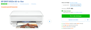 HP Envy 6022e printer voor €64 via Coolblue