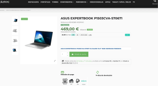 ASUS EXPERTBOOK P1503CVA-S70671 I5-13420H 15.6" 16GB SSD512GB FREEDOS por solo 469€