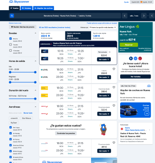 Vuelos ida y vuelta Barcelona - Nueva York desde 259€ con Skyscanner