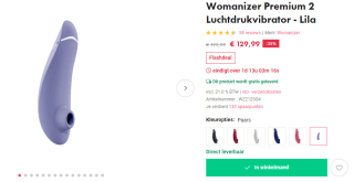 Womanizer Premium 2 luchtdrukvibrator voor €119,99 via EasyToys
