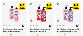 1+1 gratis op alle Marcel's Green Soap bij de Etos