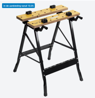 Workzone Inklapbare werkbank voor €19,99 bij de Aldi