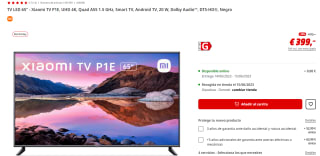 Televisión LED 65 pulgadas Xiaomi TV P1E, UHD 4K por 399€