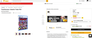 Juego Transformers Galactic Trials PS5 por 19,90€ socios (no socios 20,95€)
