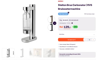 Stelton Brus Carbonator RVS Bruiswatermachine + fles voor €129 bij iBOOD