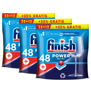 144 pastillas Finish Poweball Power All in 1 para lavavajillas por 14,51€