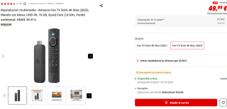 Ofertas en FireTv en Mediamarkt precios locura