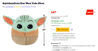 Pluche Squishmallows Star Wars Yoda 25cm voor €14,99 bij Bol