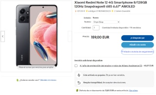 Xiaomi Redmi Note 12 4G de 8GB/128GB por 127,20€