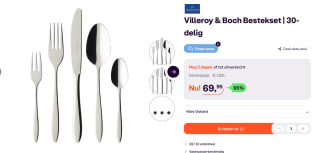 VILLEROY & BOCH - Elisabeth 18/10 - Bestekset 6 persoons 30-dlg voor €69,95 bij Ibood
