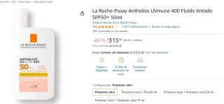 Protector solar La Roche-Posay Anthelios SPF50+ 50ml por $315